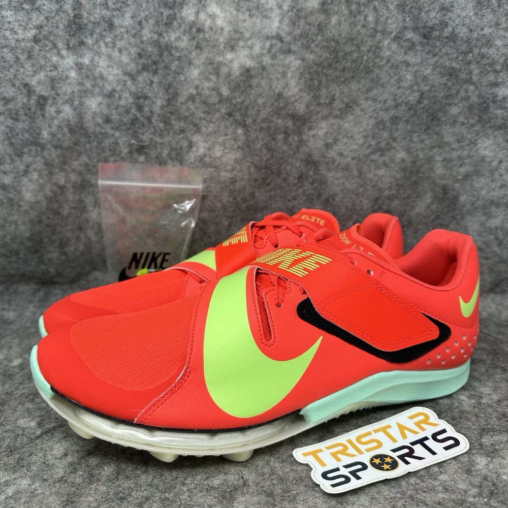 Nike Zoom Long Jump Elite Track Shoes Mens Sz 8.5 Crimson Lime Spikes FZ9326-600